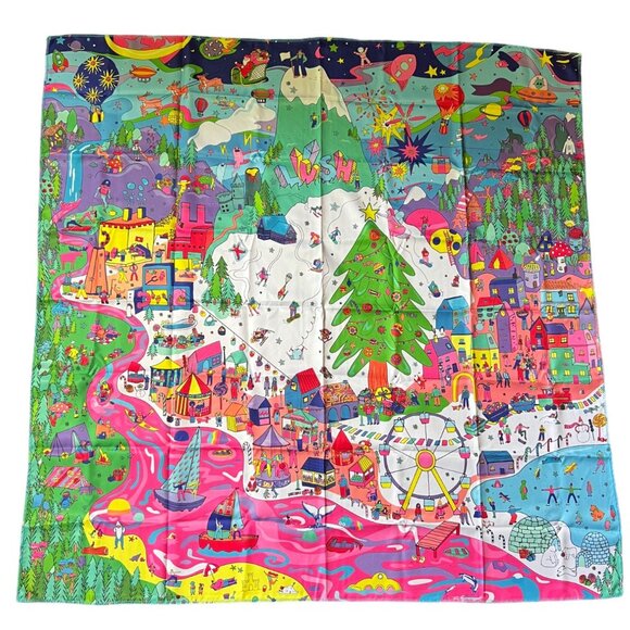 LUSH Limited Edition "Lush World" 100% Recycled Polyester Knot Wrap, 39" x 39.5” - Picture 1 of 2